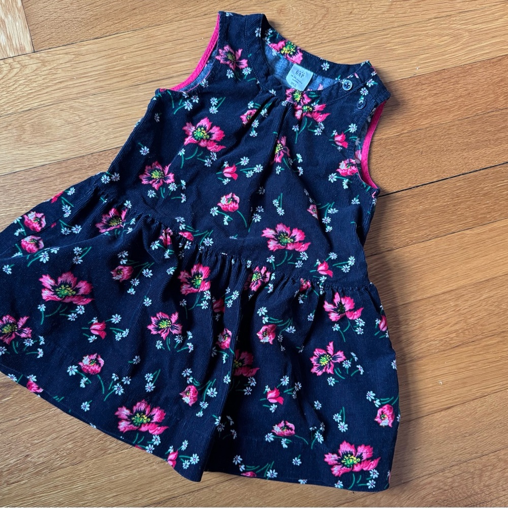 GAP Kids Floral Dress - Black and Pink